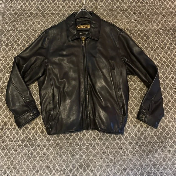 Marc New York Black Leather Jacket - Picture 1 of 7